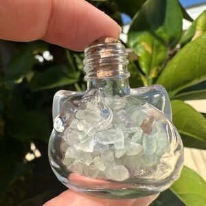 Hello Kitty Jar of Green Aventurine Crystals